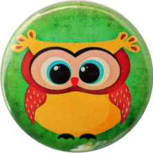 Owl badge green background